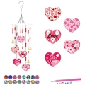 DIY Diamond Painting Wind Chime Kit with Heart Pendants and Colorful Crystals - Heart Combo Style