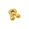 Pendentif lettre R en acier inoxydable doré brillant au style bulle élégant - Lettre R (Style R)