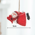 Babbo Natale in resina con cuore rosso per decorazione albero di Natale, 9cm - Babbo Natale Orizzontale con Cuore