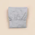 Close-up of light gray cotton gauze cradle fitted sheet with elastic edges and texture - Light Gray / 81*41 cm