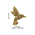 Spilla a forma di uccello dorato con incisione floreale, 3cm, badge vintage - Forma di Colibrì (C2333-6)
