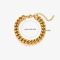 Bracciale a catena cubana da 9 mm in acciaio inossidabile placcato oro 18 carati - Bracciale a Maglia Cubana / Oro