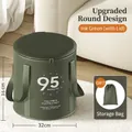 Foldable foot bath bucket in deep green with lid and handles, 36cm height for soaking - Ink Green (With Lid)