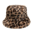 Dettaglio del cappello alla pescatora leopardato che mostra la morbida trama di peluche - M (56-58cm) / Leopardo Marrone