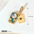 Gold-plated airplane luggage pendant with sunflower enamel and sparkling zircon accents - Gold Sun Tarot Style (SMP53390)