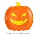 Set of 10 orange pumpkin shaped 7 inch disposable paper plates for Thanksgiving party decor - 7 Inch Smiling Pumpkin Plates 10PCS