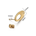 Golden oval stainless steel stud earring part 19x9.5mm with butterfly earring back - Oval / 10 Pieces Pack / Gold