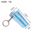 Blue mermaid scale miniature coffee cup keychain with straw and colorful finish - Blue Dragon Scale Cup (Single Ring)