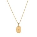 18K gold plated photo locket necklace with starburst zircon on a delicate bead chain - Rectangular Pendant Necklace