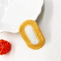 Handmade knitted hair clip accessory in yellow and white yarn for DIY hair styling - 9# White Center Oval Yellow