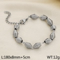 Pulsera minimalista de acero inoxidable plateado con rosca geométrica - Color Acero