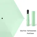 Ultralight automatic mint green folding umbrella with a matching storage capsule case - Fruit Green (Non-Coated)