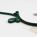 Dark green metallic glitter ribbon spool for Christmas gift wrapping and floral decoration - Starlight Ribbon 1cm Green 10 Yards