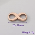 Infinity symbol jewelry connector in rose gold finish with 20x10mm size specification - Rose Gold Small Infinity Style (KLJ2609-Z)