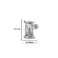 Silberner Sanduhr-Knorpelstecker mit lila Kristallen und Schraubverschluss im Maßstab - 6# Sanduhr Form - Silber
