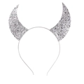 Silver sequin devil horn headband for kids Halloween costume party accessories - One Size / Silver