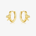 Eleganti orecchini a cerchio in argento s925 a forma di colibrì placcati oro - Argento 925 / Oro