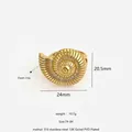 Vergoldeter offener Ring aus Edelstahl mit Vintage-Spirale im Muschel-Design - US 7 / Goldene Offener Muschelring