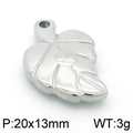 Pendentif en forme de plume argentée 20x13mm pour la création de bijoux et colliers - Style de Feuille (KLJ4275-Z) / 20*13mm / Couleur Acier
