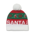 LED Christmas beanie with Santa Claus patterns and flashing lights on white background - 56-60cm / Style O(ZZM61)