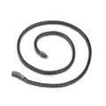Edelstahl-Gliederkette für Herren in Antik-Silber-Optik mit gewebter Struktur - 60cm (KN87836-KFC)