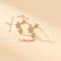 Elegant 14K gold plated snowflake earrings featuring sparkling zircon stone inlays - Gold Star Curved Style