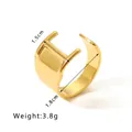 Detail showing 1.5cm width and 3.8g weight of 18K gold plated geometric open ring - Hollow Geometric
