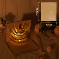 3D pop-up birthday card with LED lights and three-layer paper cake design in warm glow - Gold Candle Cake+Music Yellow Light-Sensor