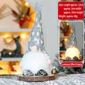 Gnomo de Navidad gris con copos de nieve y luz LED para decoración festiva del hogar - Gnomo sin rostro Estilo D