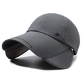 Dark grey quick-dry sun hat with extendable wide brim and breathable laser-cut holes - Adjustable / Gray