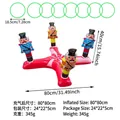 Inflatable nutcracker ring toss game set with score pillars and green rings for kids - Nutcracker Soldier Cross Ring Toss (8 Rings)