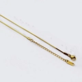Polished 18K gold stainless steel chain necklace with lobster clasp and K18 tag - 1.2mm S-Chain / 40+5CM Extension Chain / Gold