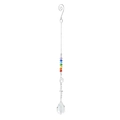 Rainbow crystal suncatcher with paw print charm and faceted teardrop pendant hanging - Style 1 - 50mm Tear Drop