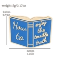Blaues Buch Emaille Pin mit goldenem Text und Maßen 32mm mal 24mm bei 5g Gewicht - Blau - How to enjoy the terrible truth