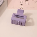 Minimalist square purple matte hair claw clip with frosted texture for daily hairstyles - Bulk Packaging / Purple