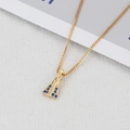 Collier religieux avec pendentif Vierge plaqué or et pierres en zircone bleues - Vierge Marie-NA11-9 (Plaqué Or 18K)