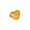 18K gold plated stainless steel heart pendant necklace featuring engraved letter M - Letter M / Steel