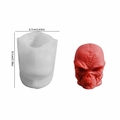 Silikonform für Halloween-Schädel zum Basteln von gruseligen Kerzen und Gipsdekorationen - Genähter Horror-Totenkopf 002