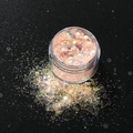Glitter esagonali rosa cangianti in barattolo per decorazioni natalizie fai da te - Paillettes Scintillanti Champagne 8g