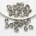 Translucent gray skull beads 8x10mm for DIY Halloween bracelets and jewelry making - Smoke Gray