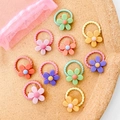 Kids elastic hair bands featuring colorful flower-shaped charms in vibrant candy colors - Little Flower Style (23#) / 10 Pieces Pack
