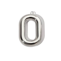 Macro view of polished silver stainless steel letter O pendant with reflective finish - Letter O / Mirror Silver
