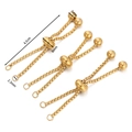 Adjustable gold plated stainless steel slider chain extensions with size measurements - 4.5CM / Gold