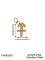 Golden Sagittarius zodiac pendant in stainless steel with sparkling cubic zirconia inlay - Gold Sagittarius (Inlaid)