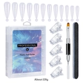 Nagelverlenging set met 120 vormen, dubbelzijdige kwast, clips en vijl voor manicure - Nagelvormset 02 (Basis)