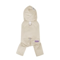 Impermeabile beige per cani con cappuccio, anello a D e coulisse regolabile - S / Bianco Sporco