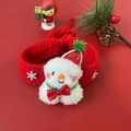 Christmas snowman pet collar handmade red knitted scarf for cats and small dogs - XS (1-2kg) / Snowman