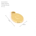 PVD 18K gold plated stainless steel oval pendant with letter C engraving for jewelry DIY - Letter C(ZA2254G-C) / Gold