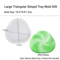Striped triangular silicone tray mold with dimensions 19.4cm x 18.9cm x 1.2cm for DIY resin craft - Large Triangle Stripe