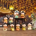 Lot de 9 figurines miniatures de dames de la cour chinoise avec instruments traditionnels - Série Carte de Musique du Palais (W1229-7) / Boîte de Set Complet (Set de 10)